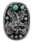 Southwestern Genuine Sterling Silver Turquoise Eagle Ring Size 6 RX80494
